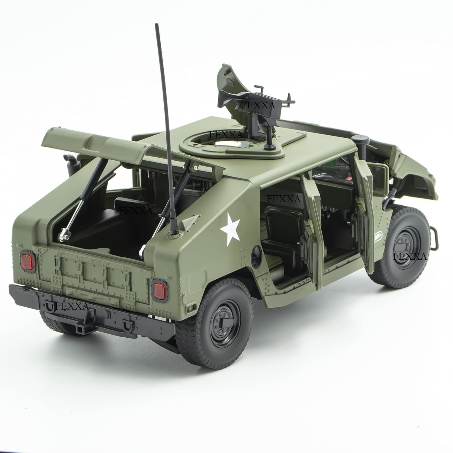 FEXXA Die Cast Model Cars, 1/18 Scale Diecast Cars Metal Military Vehicles Toys, Army Toys Kids Car Friction Powered Armored Vehicle Model, Decorative Toy for Military Enthusiasts