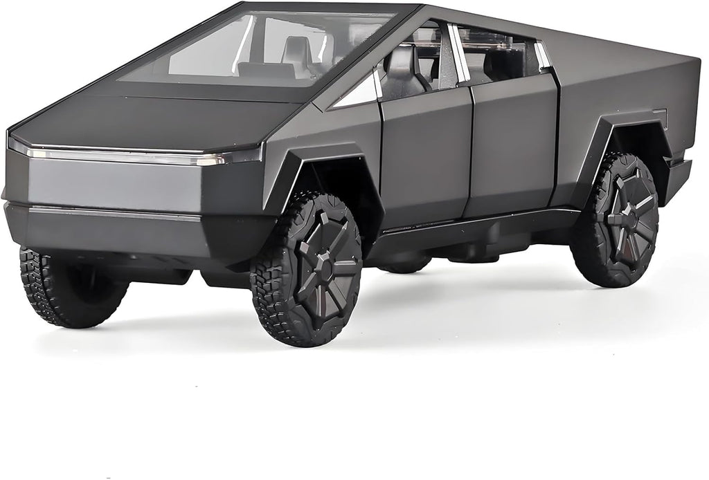Tesla Cyber Truck Model Car Exclusive Alloy Metal Pull Back Die-cast Car Diecast Metal Toy car with Openable Doors & Light Music (Color as per Stock)
