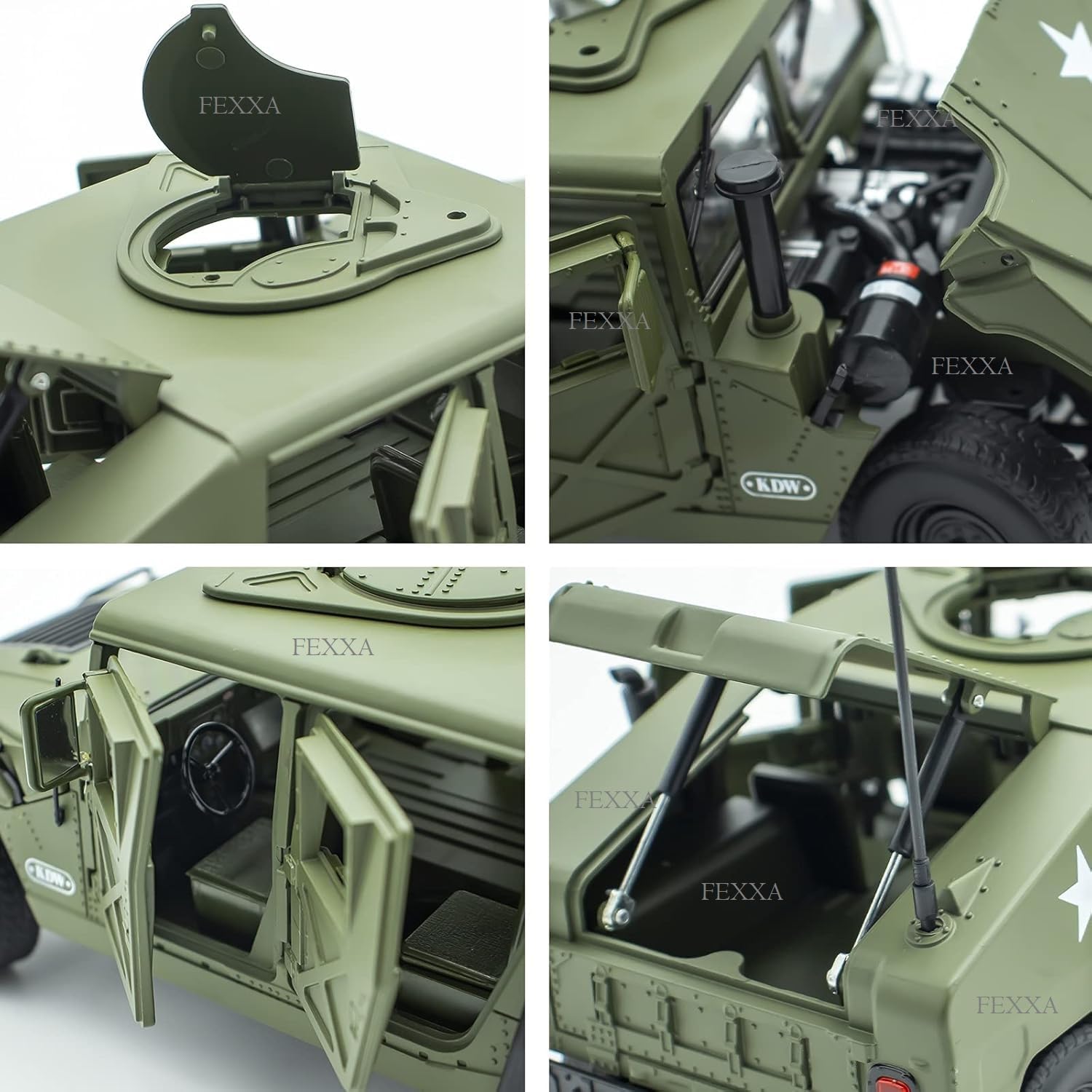FEXXA Die Cast Model Cars, 1/18 Scale Diecast Cars Metal Military Vehicles Toys, Army Toys Kids Car Friction Powered Armored Vehicle Model, Decorative Toy for Military Enthusiasts