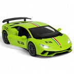 SHAKTISM Lamborghini Diecast Model Toy, 1:32 Scale with Sound & Lights Pull Back Collectible Vehicle Toy Door Opening Scale Car Model Birthday Gift for Boys Girls (Green-DieCast 63)